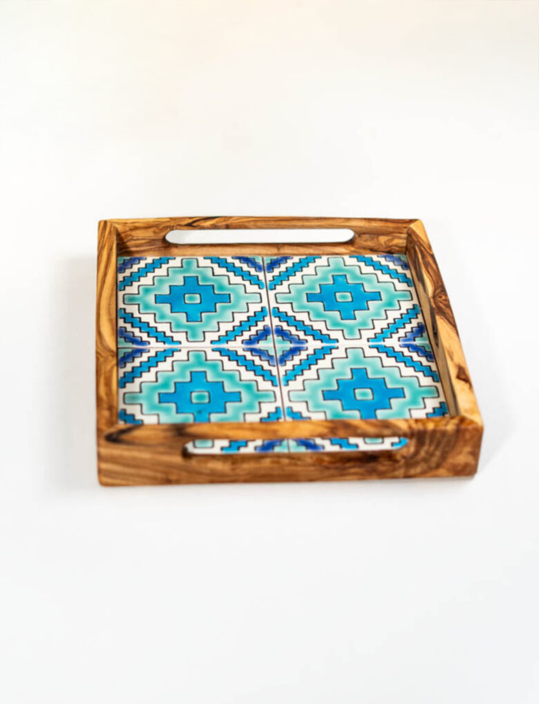 Plateau a servir ceramique carreau