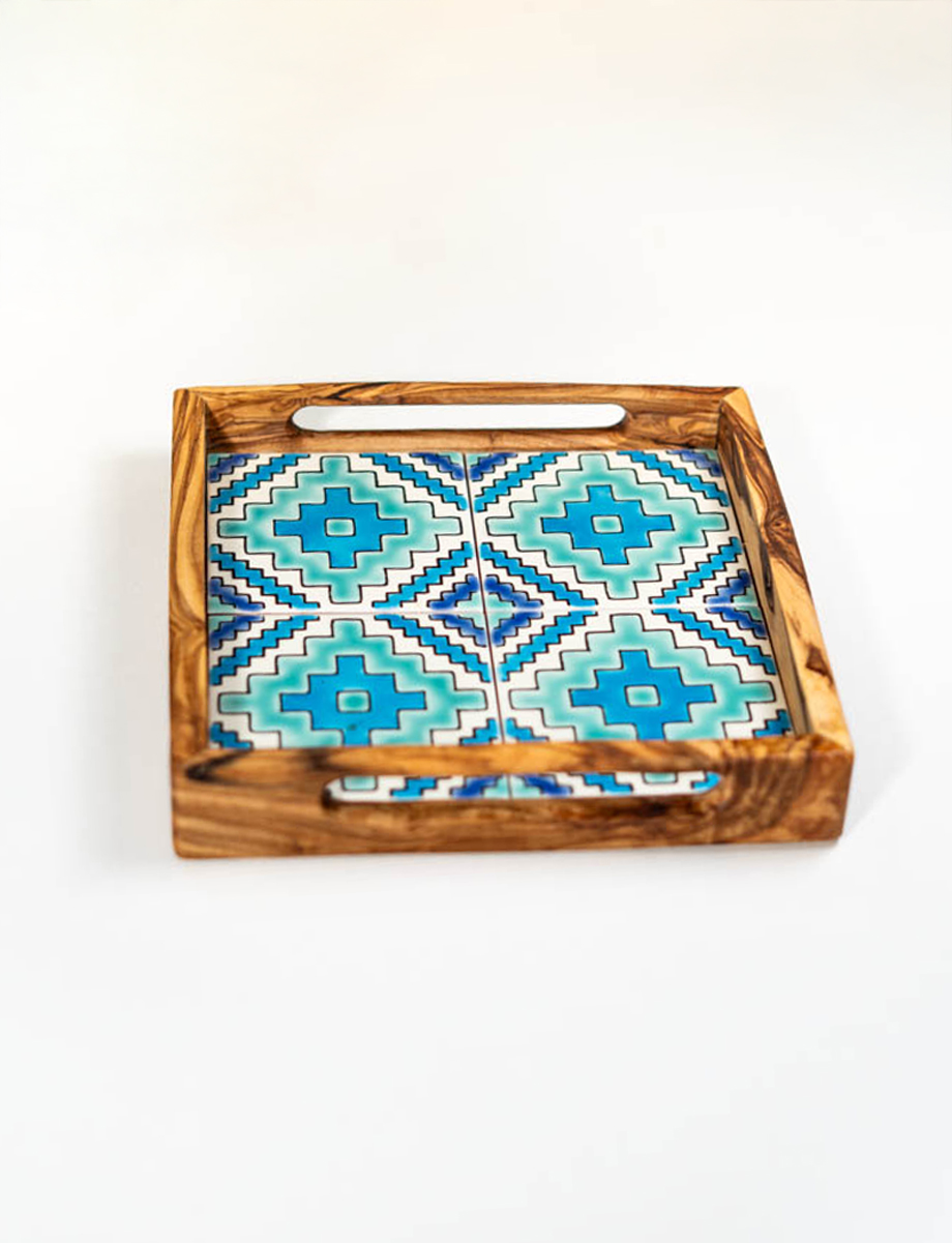 Plateau a servir ceramique carreau